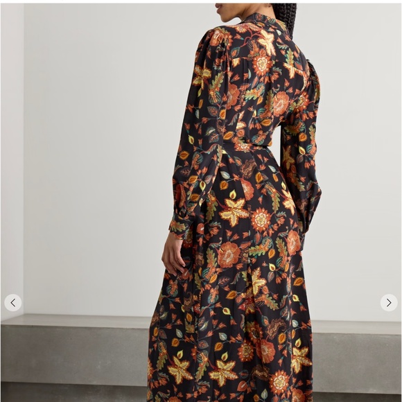 ULLA JOHNSON Giselle belted floral-print silk midi dress - Picture 2 of 7